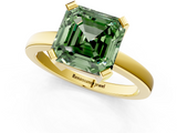 Yellow gold Fancy Green Asscher  Cut Solitaire Ring with Four-Prong Setting and Classic Band_18