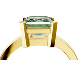 Yellow gold Fancy Green Asscher  Cut Solitaire Ring with Four-Prong Setting and Classic Band_21