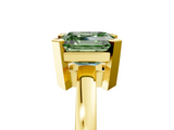 Yellow gold Fancy Green Asscher  Cut Solitaire Ring with Four-Prong Setting and Classic Band_22