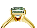 Yellow gold Fancy Green Asscher  Cut Solitaire Ring with Four-Prong Setting on a Classic Band_4