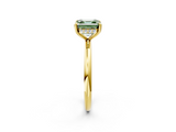 Yellow gold Fancy Green Asscher  Cut Solitaire Ring with Thin Band and Four-Prong Setting_19