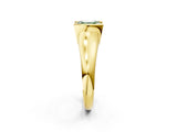 Yellow gold Fancy Green Asscher Cut Solitaire Tension Set Diamond Ring with Split Shank Band_2
