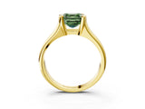 Yellow gold Fancy Green Asscher Cut Solitaire Tension Set Diamond Ring with Split Shank Band_3