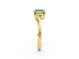 Yellow gold Fancy Green Asscher  Cut Solitaire Twist Band Ring with Four-Prong Setting_20