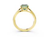 Yellow gold Fancy Green Asscher  Cut Solitaire Twist Band Ring with Four-Prong Setting_21