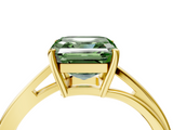 Yellow gold Fancy Green Asscher  Cut Solitaire Twist Band Ring with Four-Prong Setting_22