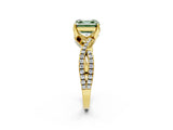 Yellow gold Fancy Green Asscher Cut Solitaire Twist Pave Diamond Engagement Ring with Prong Setting_26
