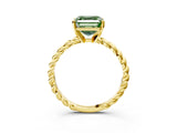 Yellow gold Fancy Green Asscher  Cut Solitaire Twisted Band with Four-Prong Setting_32