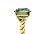 Yellow gold Fancy Green Asscher  Cut Solitaire Twisted Band with Four-Prong Setting_34