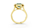 Yellow gold Fancy Green Asscher  Diamond Cluster Halo Solitaire with Four-Prong Setting_26
