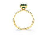Yellow gold Fancy Green Asscher  Diamond Pavé Band with Six-Prong Setting_22
