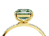 Yellow gold Fancy Green Asscher  Diamond Pavé Band with Six-Prong Setting_23