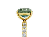 Yellow gold Fancy Green Asscher  Diamond Pavé Band with Six-Prong Setting_24