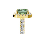 Yellow gold Fancy Green Asscher  Halo Diamond Pavé Solitaire Ring_32