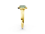 Yellow gold Fancy Green Asscher  Halo Diamond Ring with Cathedral Band and Four-Prong Setting_53