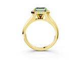 Yellow gold Fancy Green Asscher  Halo Diamond Ring with Cathedral Band and Four-Prong Setting_54
