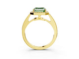 Yellow gold Fancy Green Asscher  Halo Pavé Diamond Engagement Ring with Bezel Setting_20