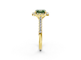 Yellow gold Fancy Green Asscher  Halo Pavé Diamond Engagement Ring with Four-Prong Setting_5