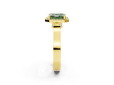 Yellow gold Fancy Green Asscher  Halo Pave Split Shank Prong Setting Ring_27
