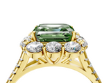 Yellow gold Fancy Green Asscher  Halo Split Shank Diamond Engagement Ring with Pave Band and Four-Prong Setting_21