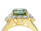 Yellow gold Fancy Green Asscher  Halo Split Shank Diamond Engagement Ring with Prong Setting_22