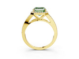 Yellow gold Fancy Green Asscher  Halo Split Shank Pave Diamond Ring with Four-Prong Setting_50