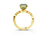 Yellow gold Fancy Green Asscher  Milgrain Bezel Diamond Engagement Ring with Solitaire Prong Setting_50