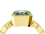 Yellow gold Fancy Green Asscher  Milgrain Marquise Diamond Twist Band Ring_61