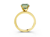 Yellow gold Fancy Green Asscher  Milgrain Pave Diamond Engagement Ring with Four-Prong Setting_3