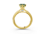 Yellow gold Fancy Green Asscher  Solitaire Beaded Band Six-Prong Setting_3