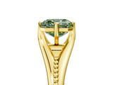 Yellow gold Fancy Green Asscher  Solitaire Beaded Band Six-Prong Setting_5