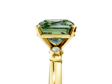 Yellow gold Fancy Green Asscher  Solitaire Beaded Band with Four-Prong Setting_5