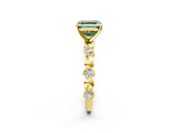 Yellow gold Fancy Green Asscher  Solitaire Bezel-Set Diamond Ring with Beaded Band and Four-Prong Setting_32