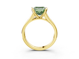 Yellow gold Fancy Green Asscher  Solitaire Bezel-Set Diamond Ring with Channel-Set Band_21