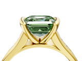 Yellow gold Fancy Green Asscher  Solitaire Bezel-Set Diamond Ring with Channel-Set Band_22