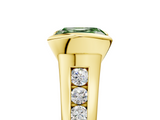 Yellow gold Fancy Green Asscher  Solitaire Bezel-Set Diamond Ring with Channel-Set Band_23