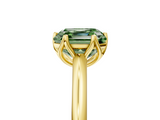 Yellow gold Fancy Green Asscher  Solitaire Cathedral Diamond Ring with Six-Prong Setting_5