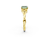 Yellow gold Fancy Green Asscher  Solitaire Celtic Knot Engagement Ring with Four-Prong Setting_2