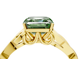 Yellow gold Fancy Green Asscher  Solitaire Celtic Knot Engagement Ring with Four-Prong Setting_4