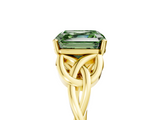 Yellow gold Fancy Green Asscher  Solitaire Celtic Knot Engagement Ring with Four-Prong Setting_5
