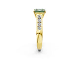 Yellow gold Fancy Green Asscher  Solitaire Channel-Set Diamond Engagement Ring with Four-Prong Setting_32