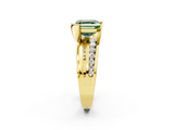 Yellow gold Fancy Green Asscher  Solitaire Channel-Set Split Shank Ring with Tension Prong Setting_5