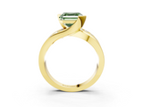 Yellow gold Fancy Green Asscher  Solitaire Channel-Set Split Shank Ring with Tension Prong Setting_6