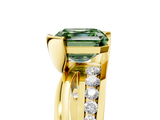 Yellow gold Fancy Green Asscher  Solitaire Channel-Set Split Shank Ring with Tension Prong Setting_8