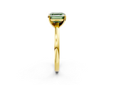 Yellow gold Fancy Green Asscher  Solitaire Diamond Engagement Ring with Four-Prong Setting on a Classic Band_22