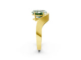 Yellow gold Fancy Green Asscher  Solitaire Diamond Engagement Ring with Pave Band and Four-Prong Setting 3