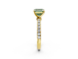 Yellow gold Fancy Green Asscher  Solitaire Diamond Pavé Band with Four-Prong Setting_2