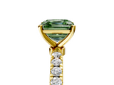 Yellow gold Fancy Green Asscher  Solitaire Diamond Pavé Band with Four-Prong Setting_5