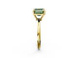 Yellow gold Fancy Green Asscher  Solitaire Diamond Ring with 4-Prong Setting on a Classic Band_5