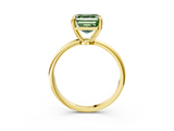 Yellow gold Fancy Green Asscher  Solitaire Diamond Ring with 4-Prong Setting on a Classic Band_6